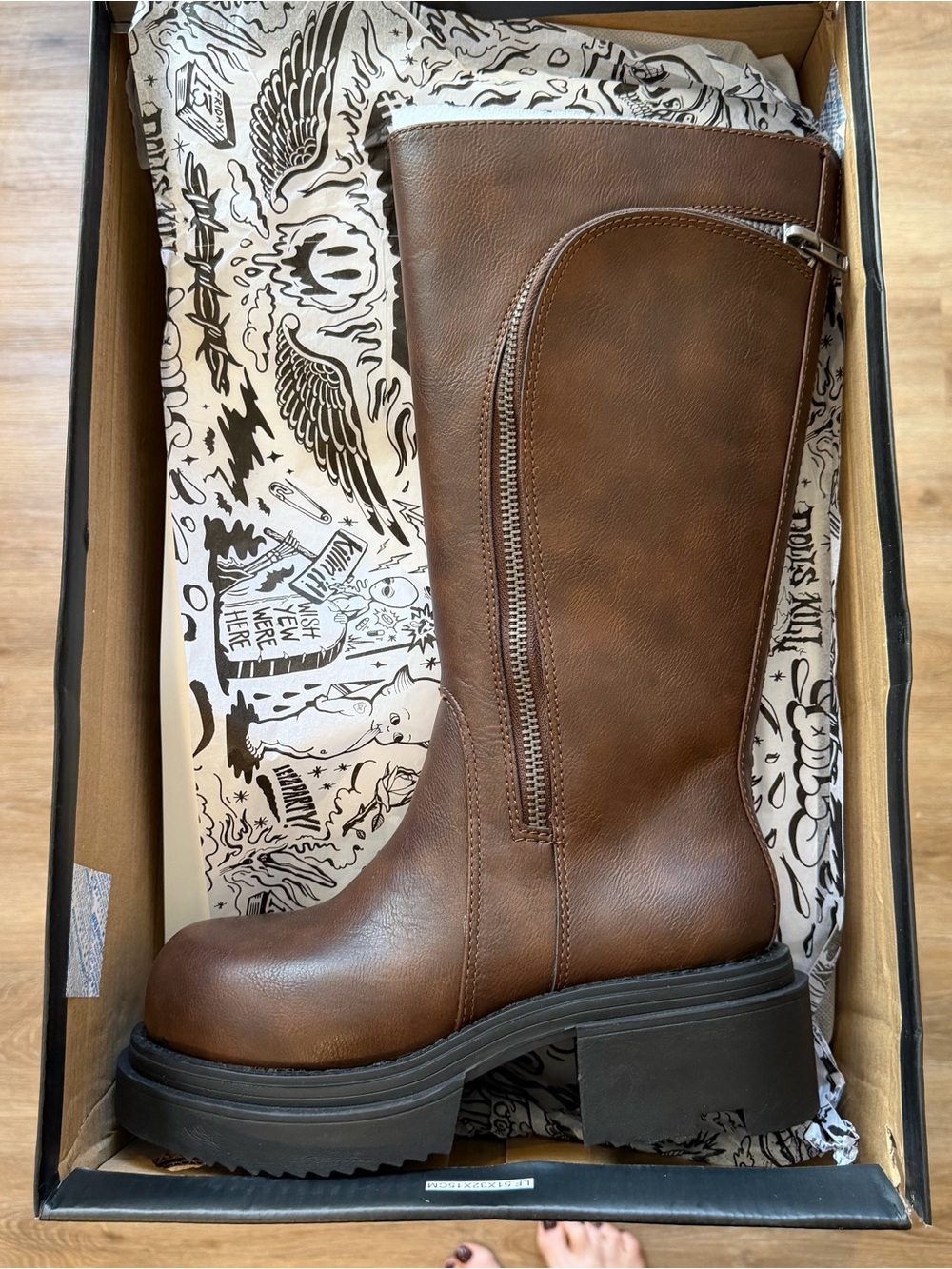 NWT Current Mood Women’s Brown Mid-Calf Chunky Sole Boots